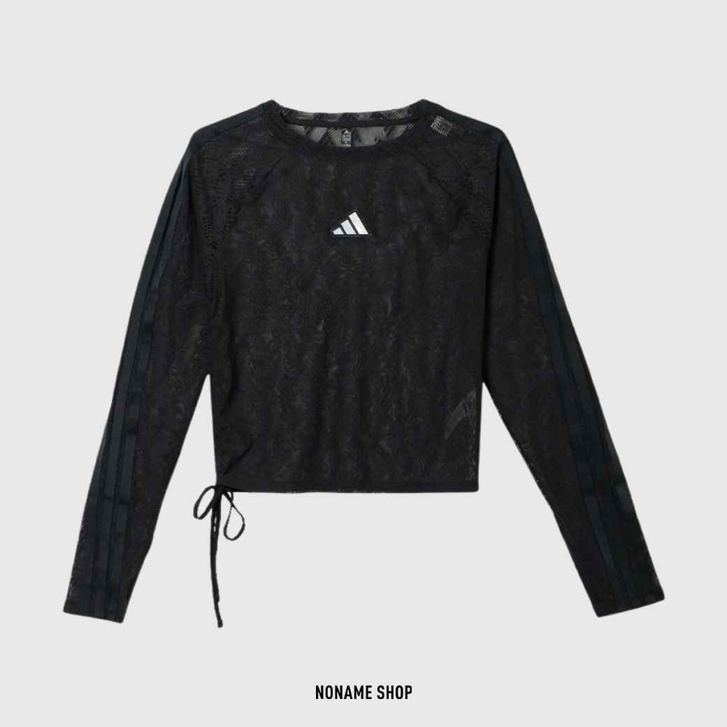 ADIDAS STORY MESH 透膚 網眼 運動 長袖 黑色 (女款)