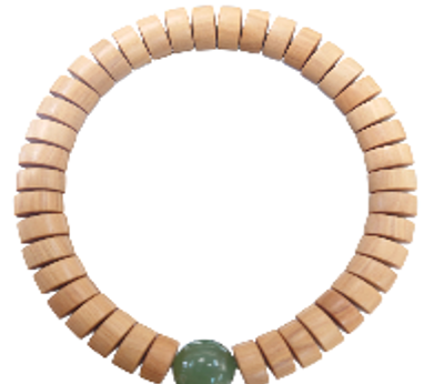 0311PA33-PAT姐健康養生-印度老山檀香7.5mm算盤子手串配和田玉標準手圍: 15.5cm（A33）