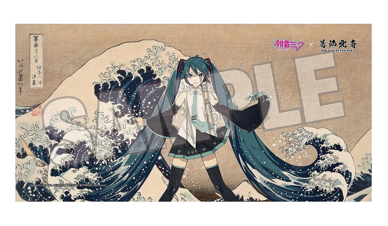 「ACG.GO」「預購」初音未來×葛飾北齋 iXima 浴巾 神奈川沖浪裏／凱風快晴