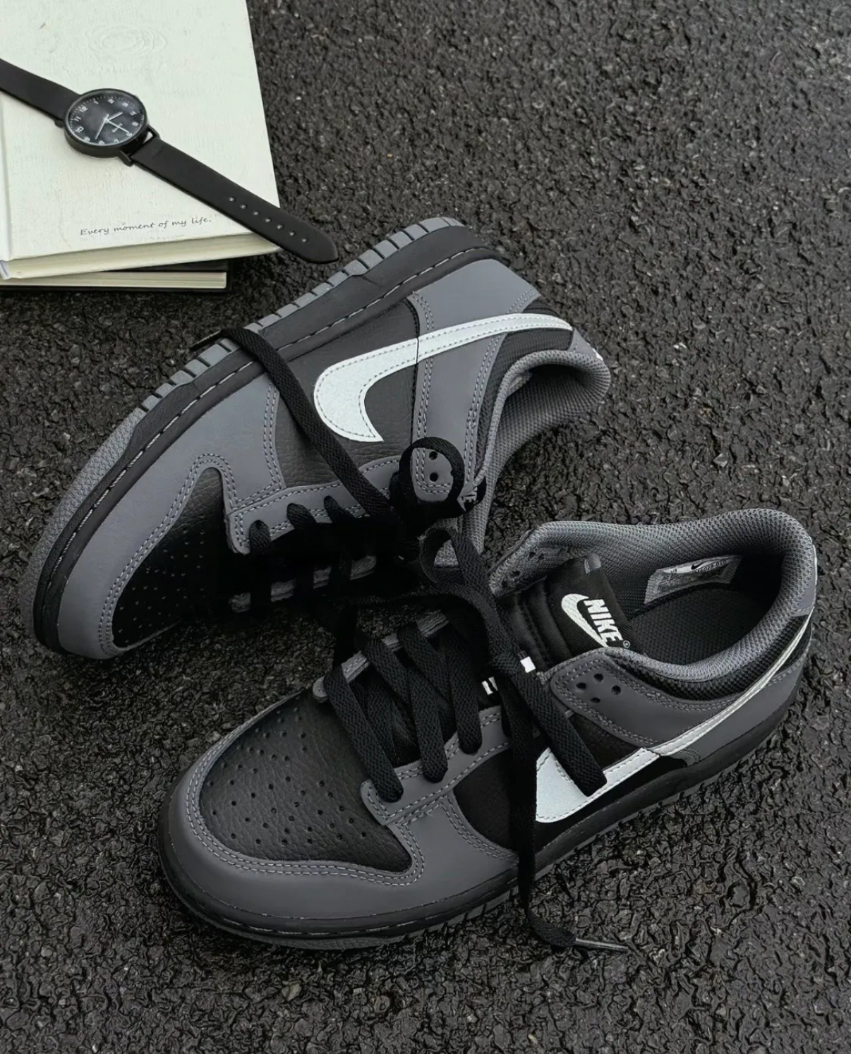 Nike Dunk Low GS 灰黑色拼接 荔枝皮 反光 大童款 IM6028-010/預購