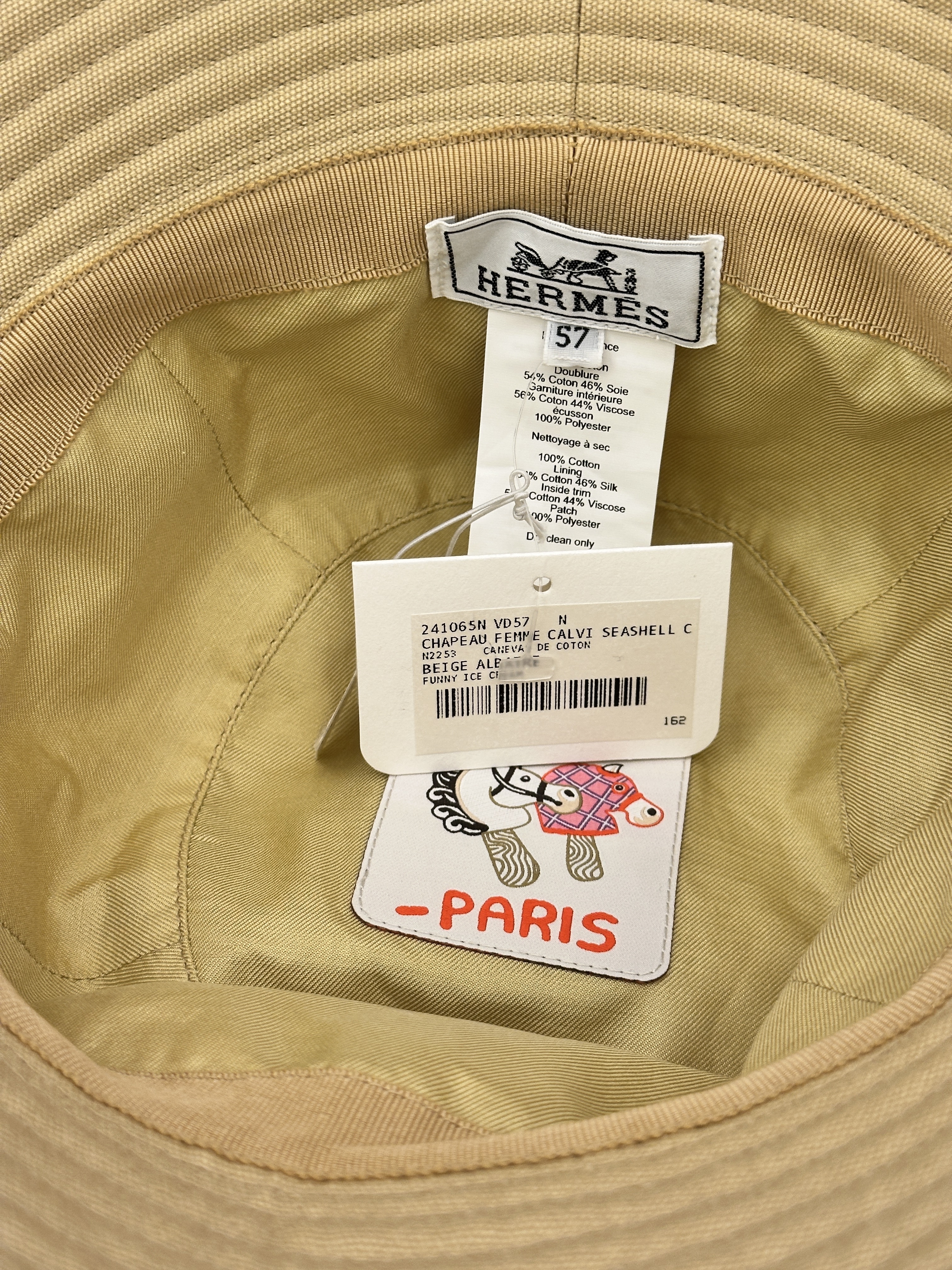 Hermes Woman hat Calvi Seashell Beige Albâtre