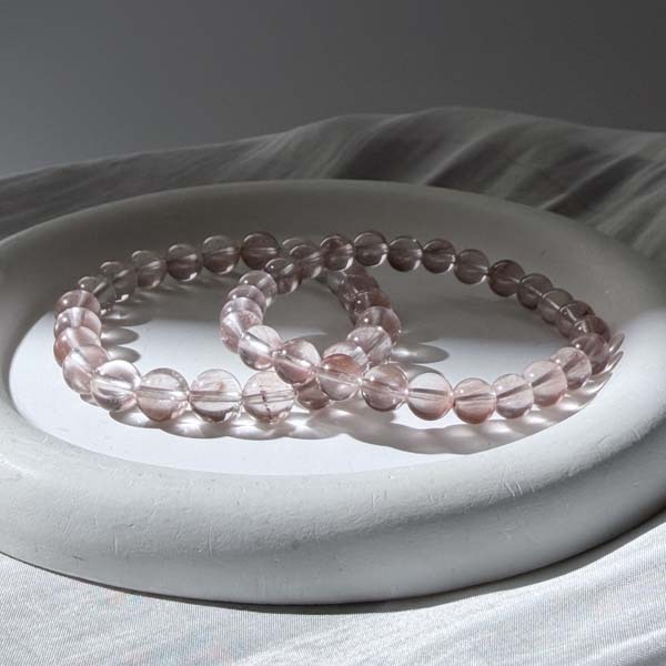 粉兔毛水晶手鍊