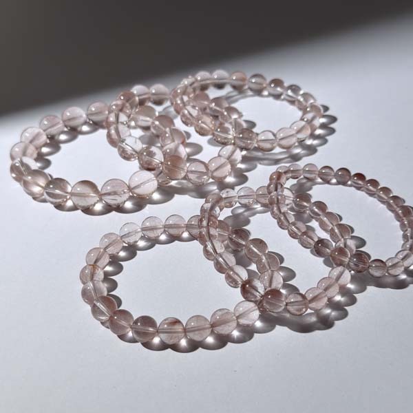 粉兔毛水晶手鍊