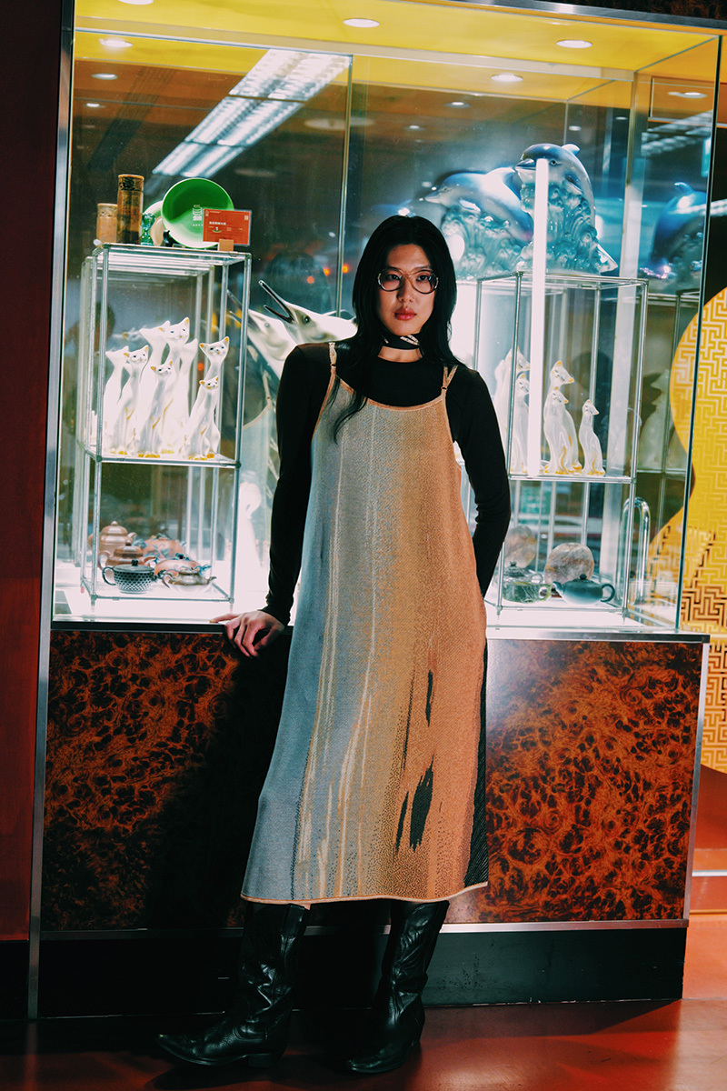 公路夕陽 細肩帶洋裝