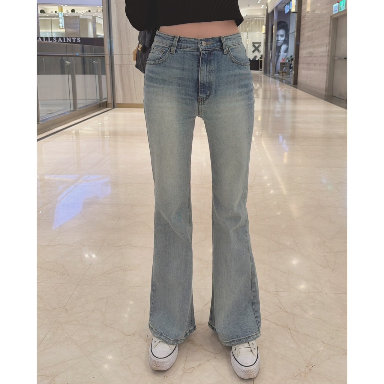 ［預購］🔥03.11早春新品］💥2.0重出江湖ㄉ褲子家］🇰🇷正韓中高腰超顯瘦大長腿YKK拉鍊復古刷色微喇叭褲（SML）