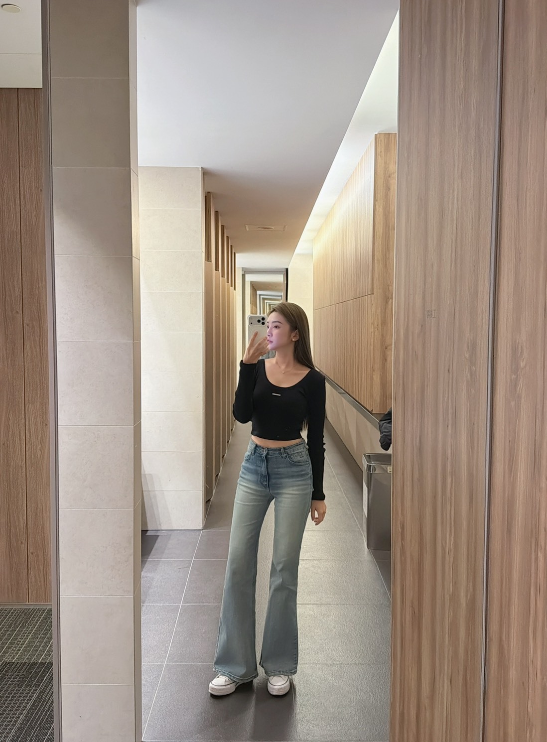 ［預購］🔥03.11早春新品］💥2.0重出江湖ㄉ褲子家］🇰🇷正韓中高腰超顯瘦大長腿YKK拉鍊復古刷色微喇叭褲（SML）