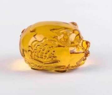 0311PA48-PAT姐健康養生-招財進寶黃色琉璃福豬小擺件尺寸(mm): 50(長)x46(闊)x36(高)（A48）