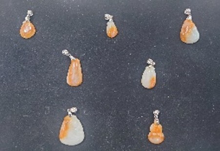 0311PA53-PAT姐健康養生-緬甸天然翡翠 - 黃翡如意福瓜吊墜 [附國檢證書]翡翠尺寸約: 12.5(闊)x17(長)x3.5(厚) mm（A53）