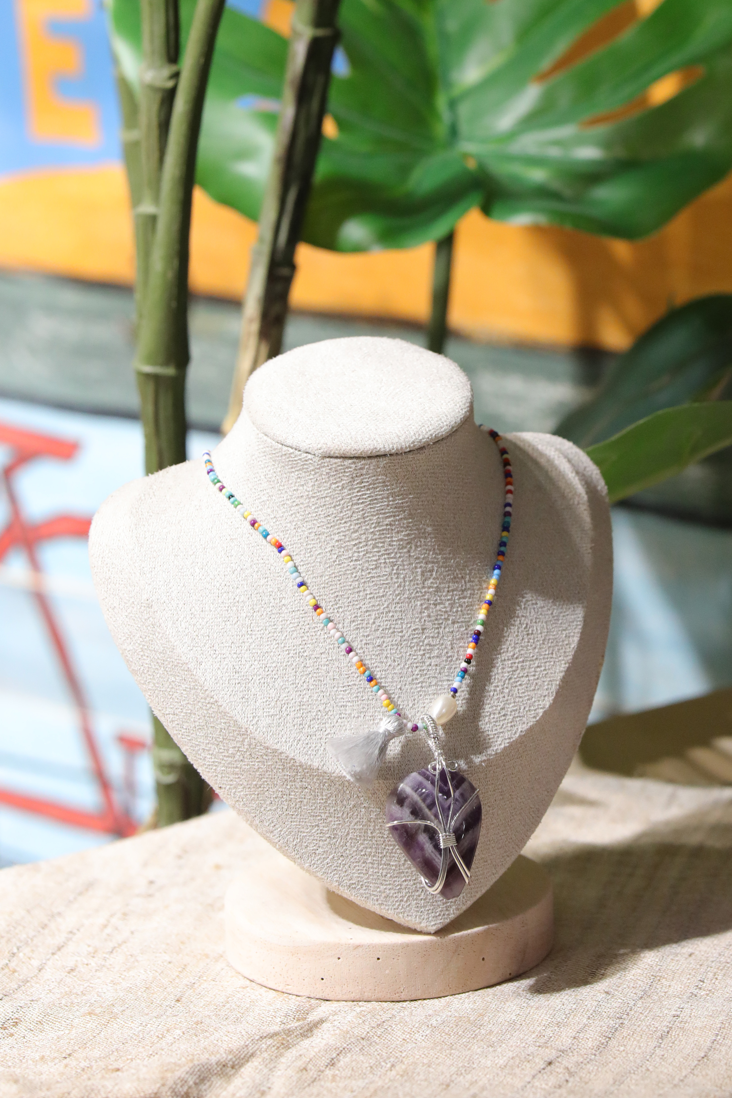 Macrame 頸鏈 J0609S-紫色 (0311)