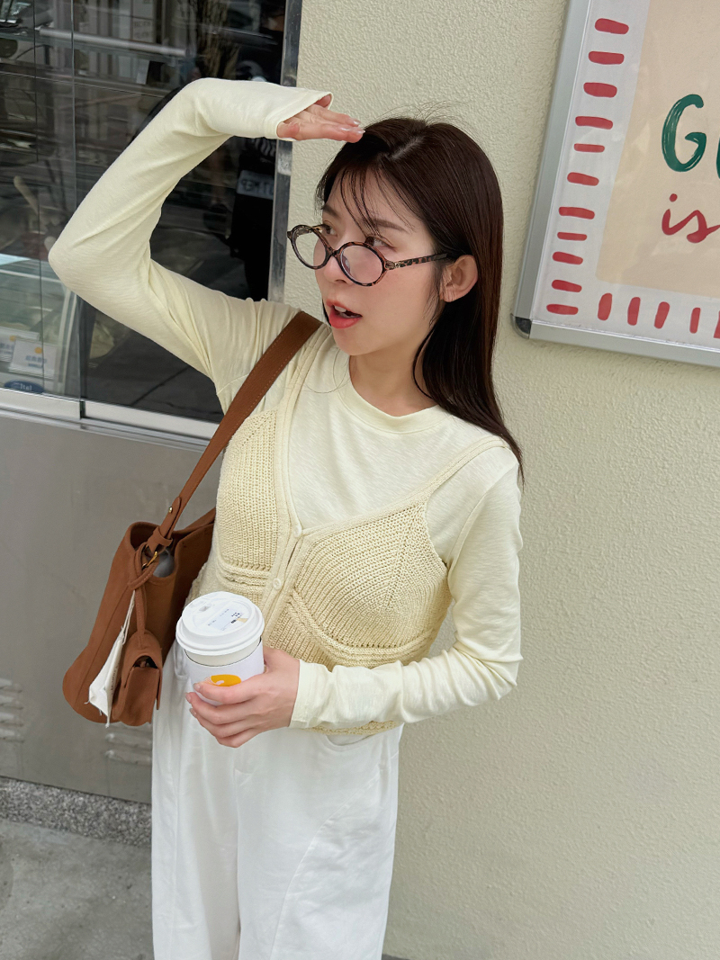 A3281-圓領竹節棉上衣