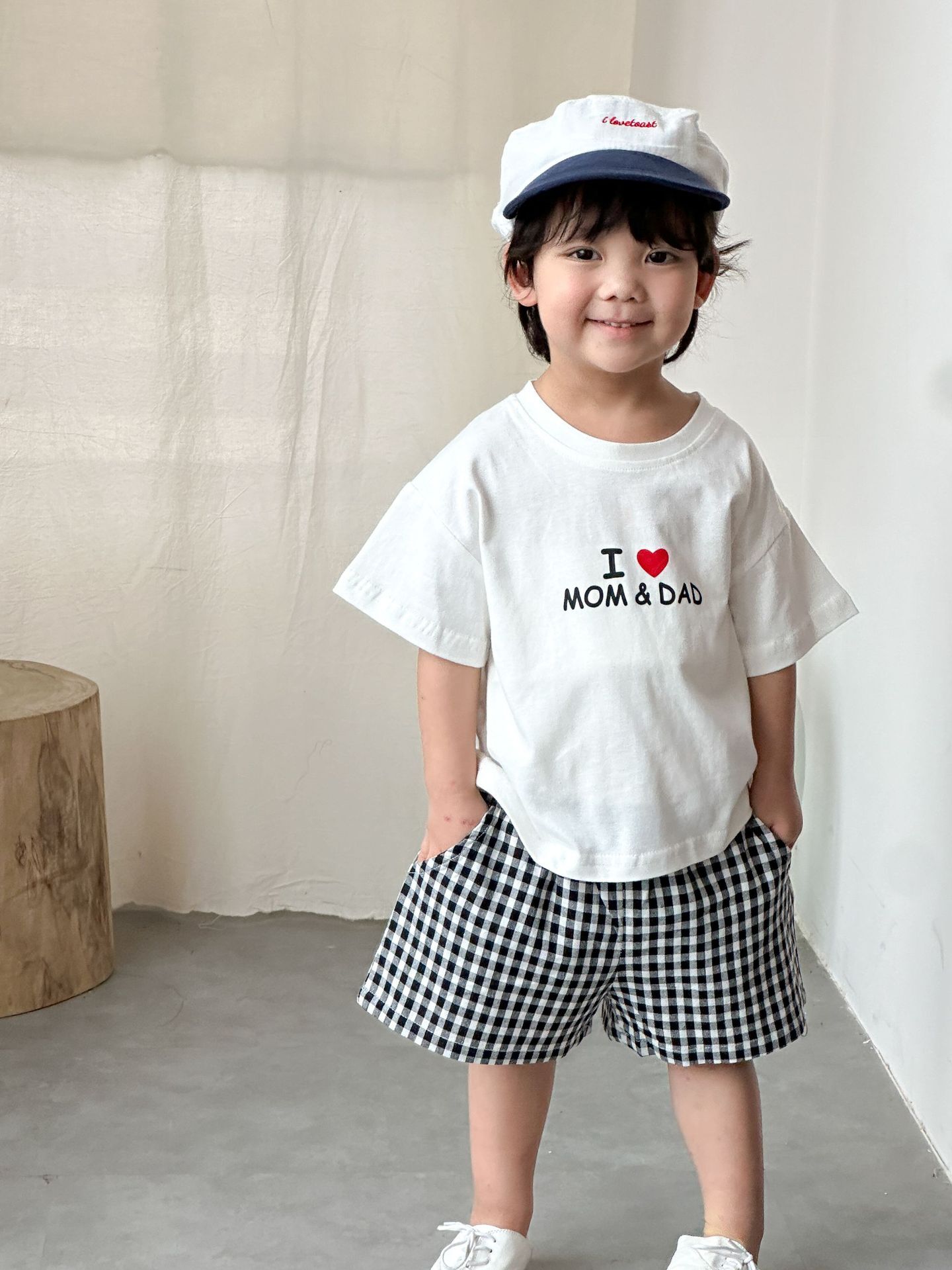 黑白格Mom n Dad 短袖套裝/裙裝