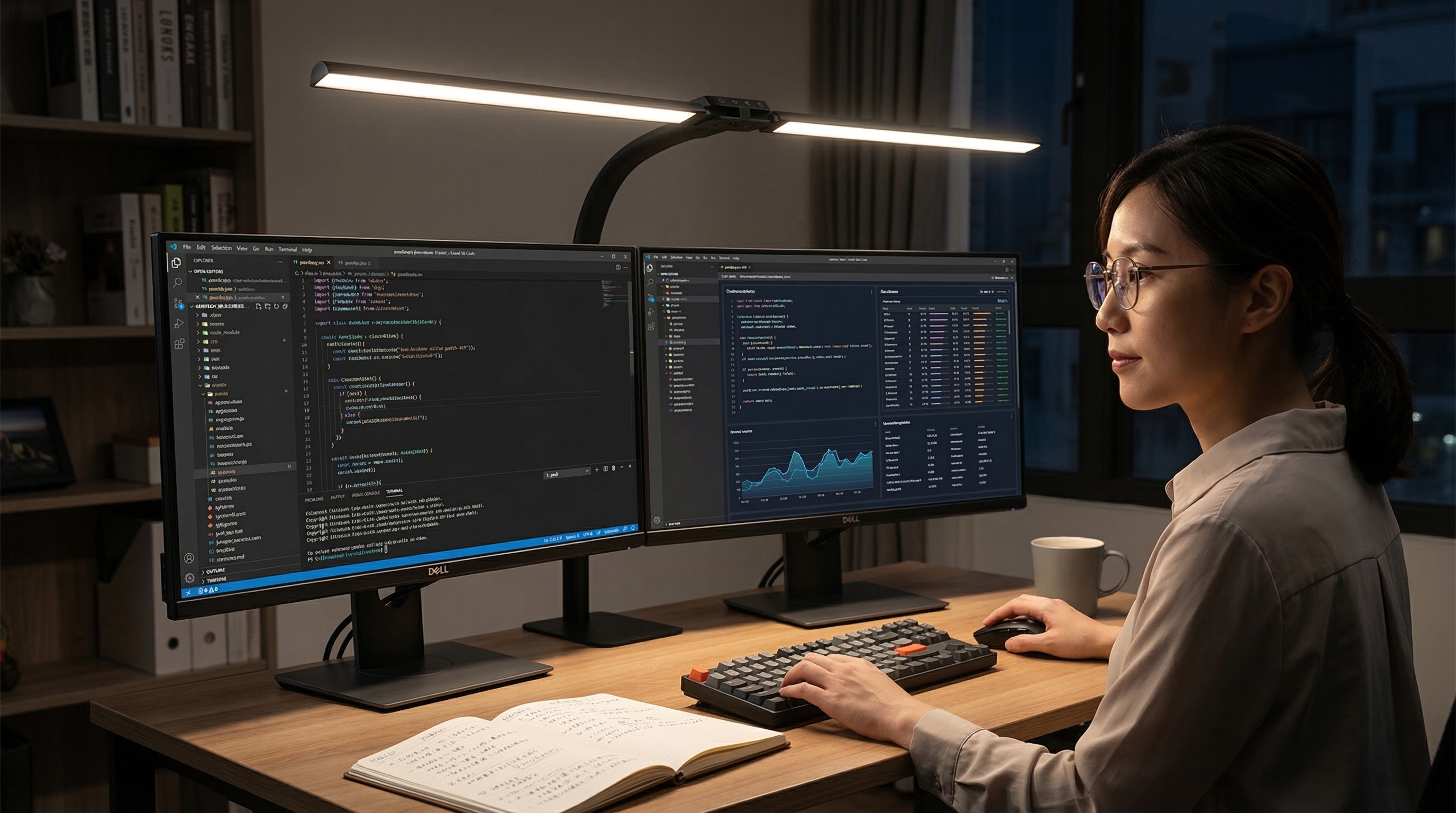 光之塔護眼檯燈提供無反光均勻照明