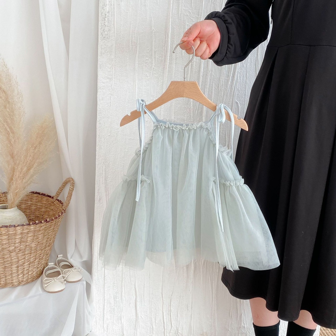 氣質綁帶網紗洋裝