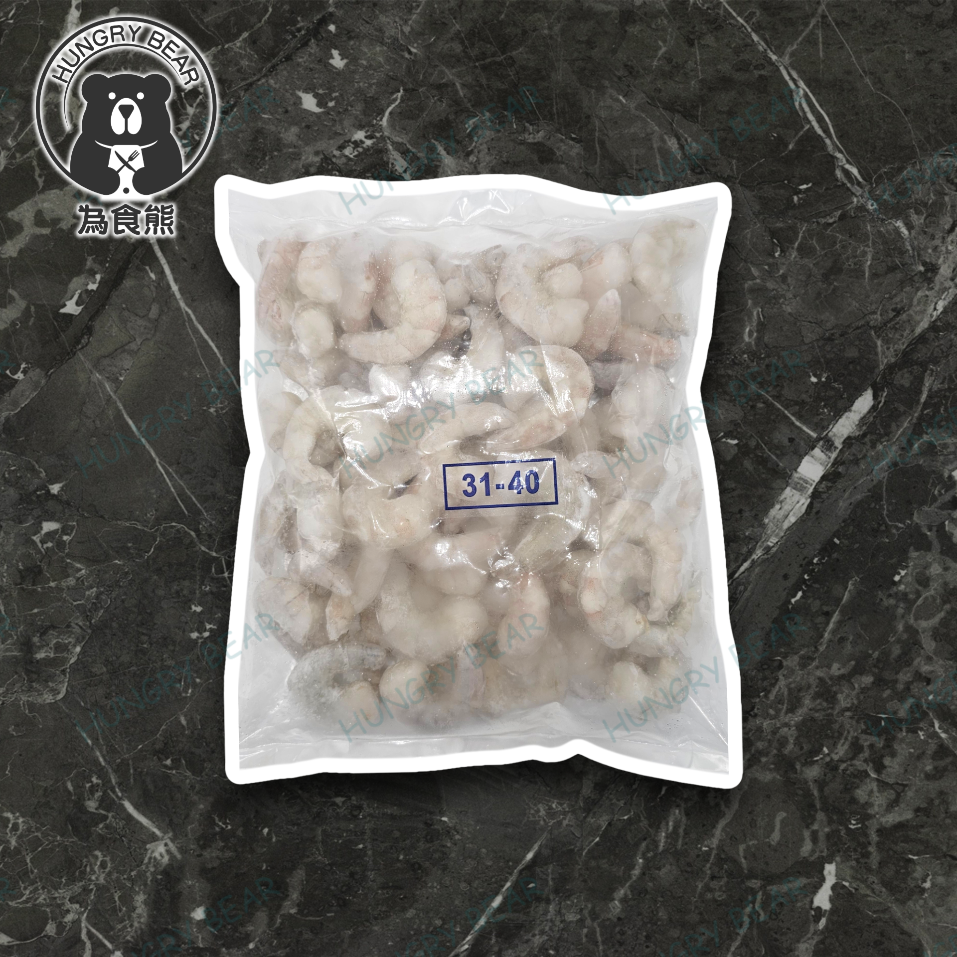 宇宙OH - (單凍) 白蝦 (31-40) 1KG  (急凍-18°C)