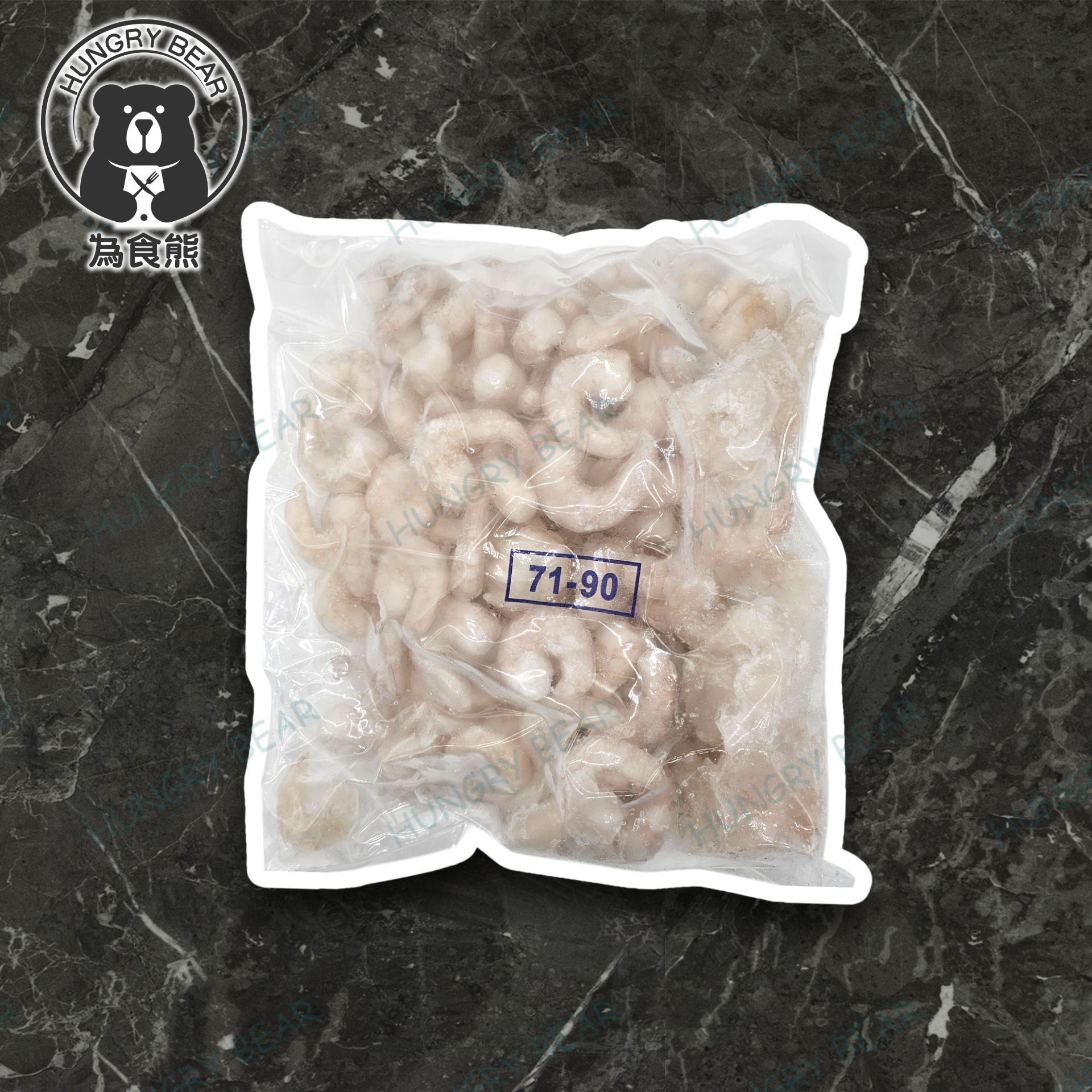 宇宙OH - (單凍) 白蝦 (71-90) 1KG  (急凍-18°C)