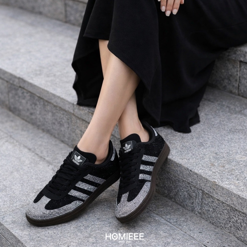 Adidas Samba Rhinestone 德訓鞋 休閒鞋 水鑽 黑色 女鞋 [IH9052]