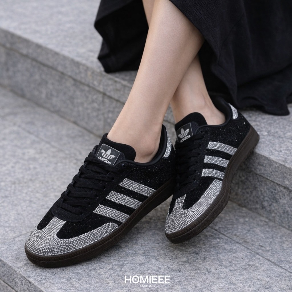 Adidas Samba Rhinestone 德訓鞋 休閒鞋 水鑽 黑色 女鞋 [IH9052]