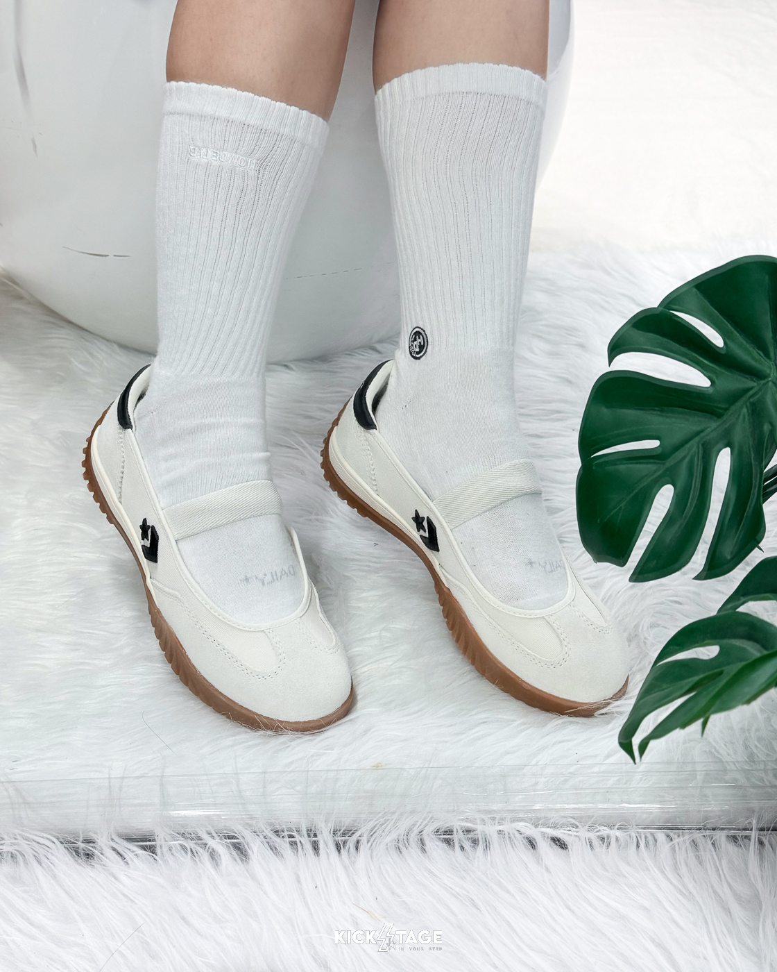 男女鞋 CONVERSE RUN STAR TRAINER BALLET FLAT 白 帆布 麂皮 膠底 鬆緊帶 瑪莉珍鞋 芭蕾舞鞋 休閒鞋【A16250C】