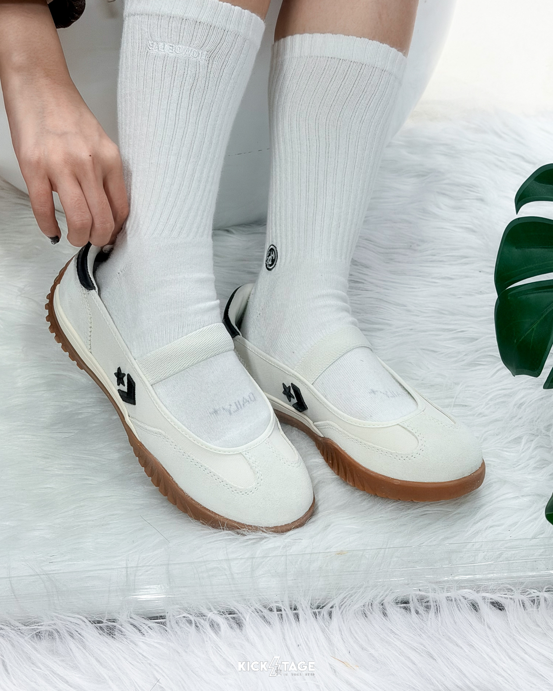 男女鞋 CONVERSE RUN STAR TRAINER BALLET FLAT 白 帆布 麂皮 膠底 鬆緊帶 瑪莉珍鞋 芭蕾舞鞋 休閒鞋【A16250C】