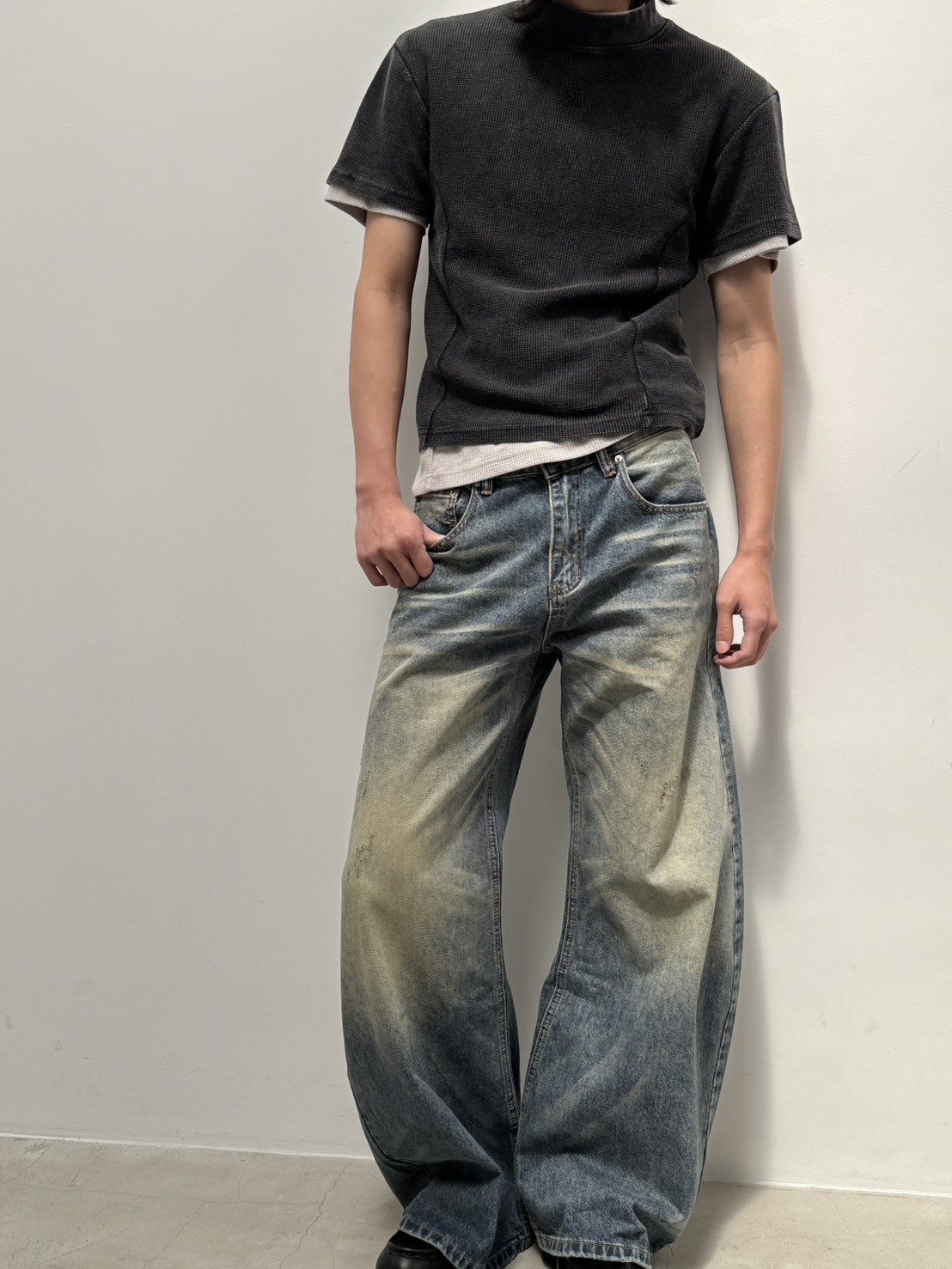 【現貨】ACR 磨耗 做舊 泛黃 彎刀 牛仔褲