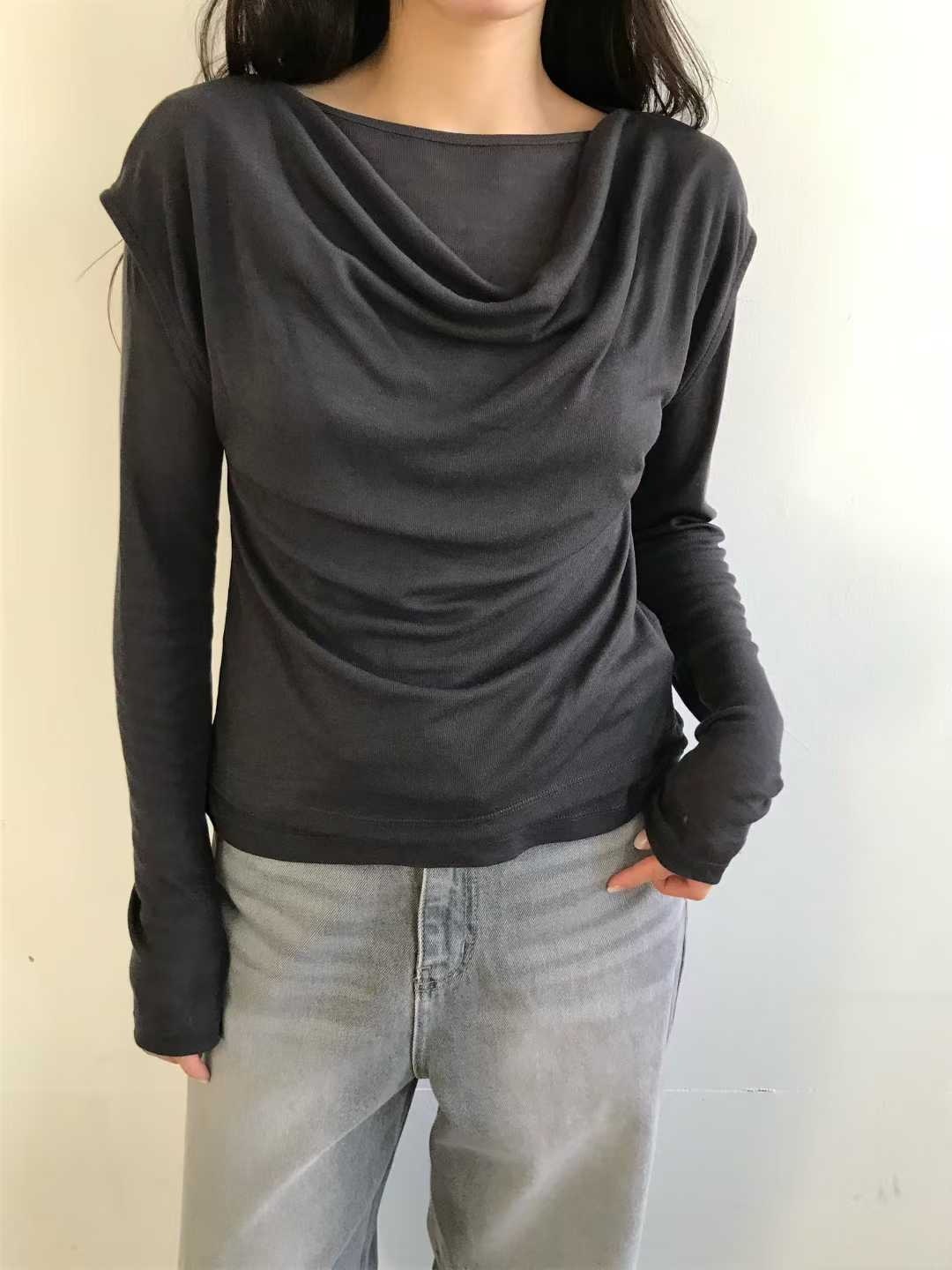 A04-直播人氣推薦！垂領兩件式上衣(5色)