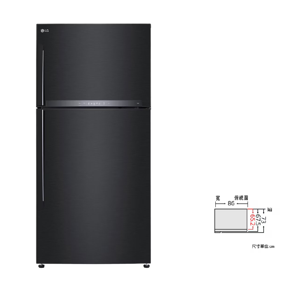 LG 樂金 608公升智慧變頻雙門冰箱 夜墨黑 GR-HL600MBN