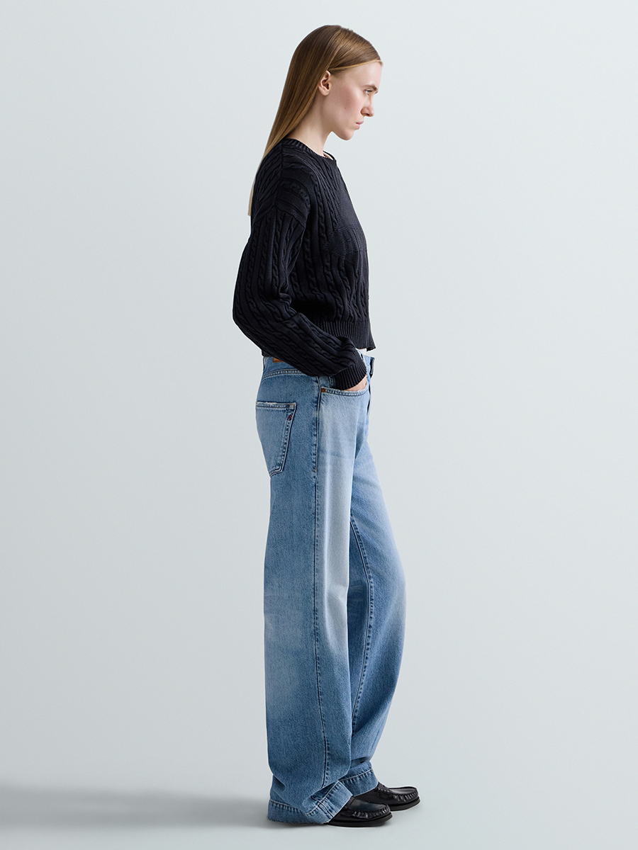 MELJA 寬鬆直筒丹寧牛仔褲