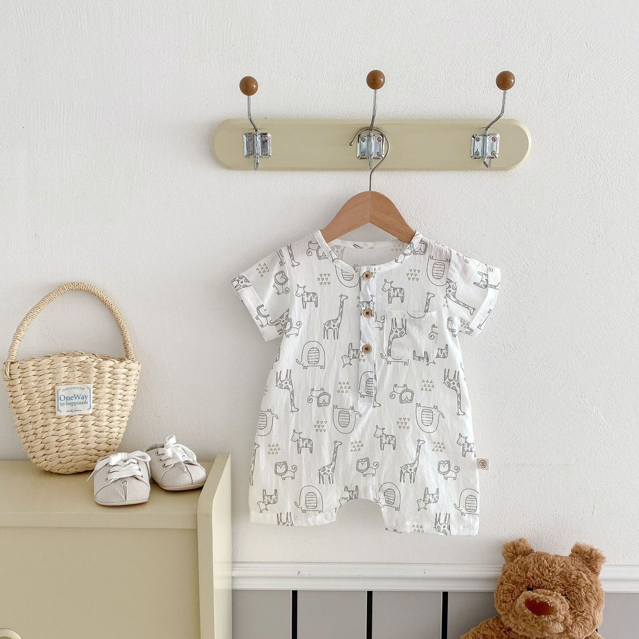 小動物印花爬服