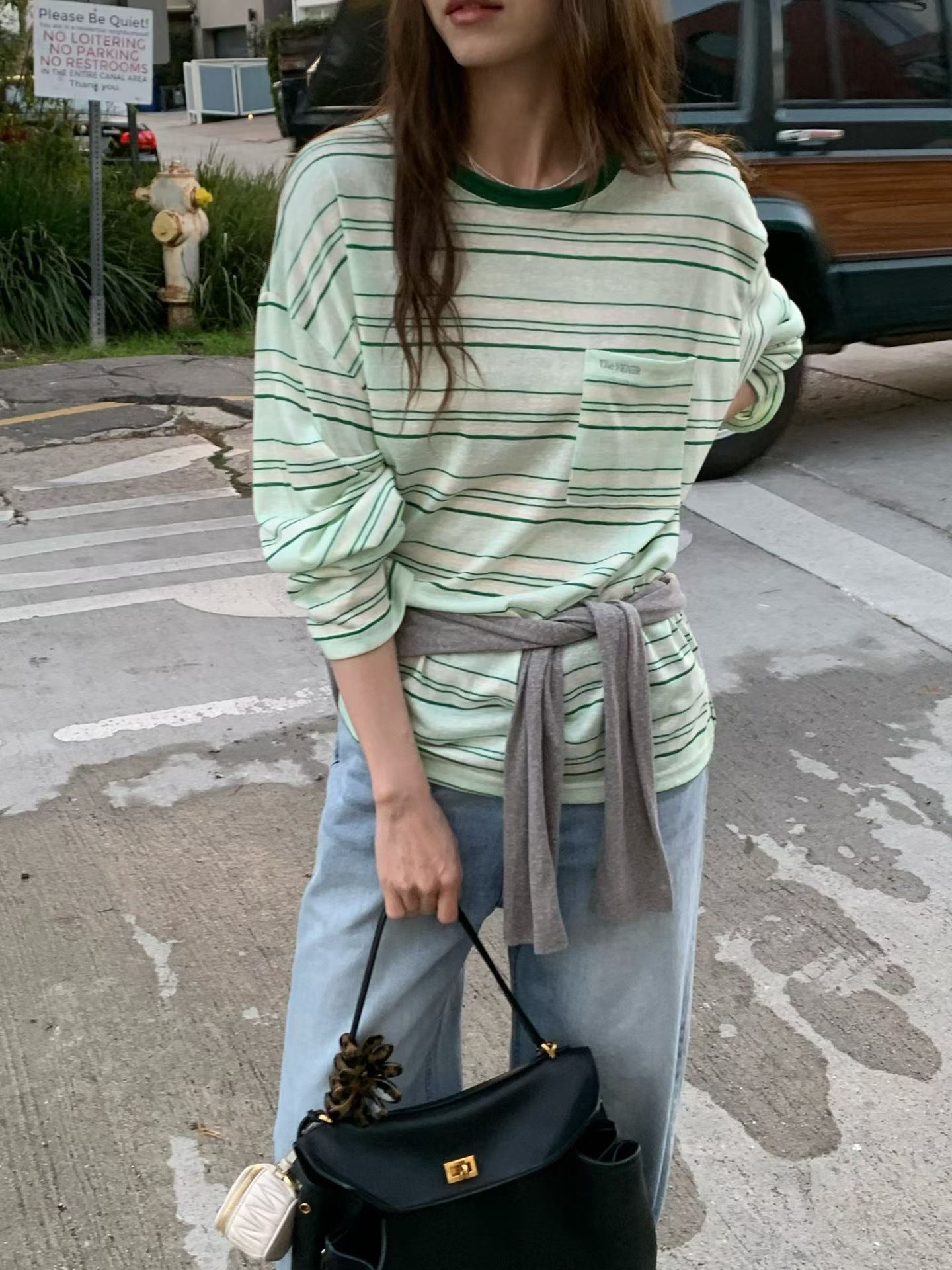 VE2614 Long sleeve stripe tee