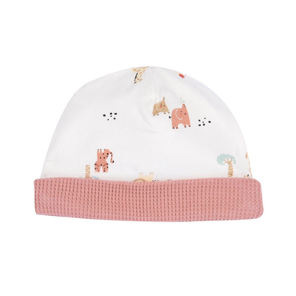 精選可愛動物園-滿版+反折嬰兒帽