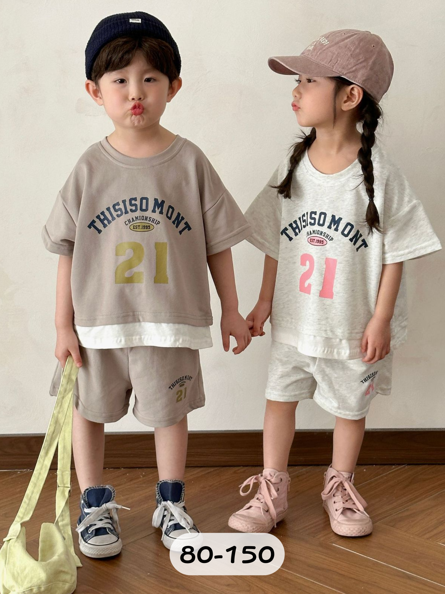 奶油數字21 短袖套裝/裙裝