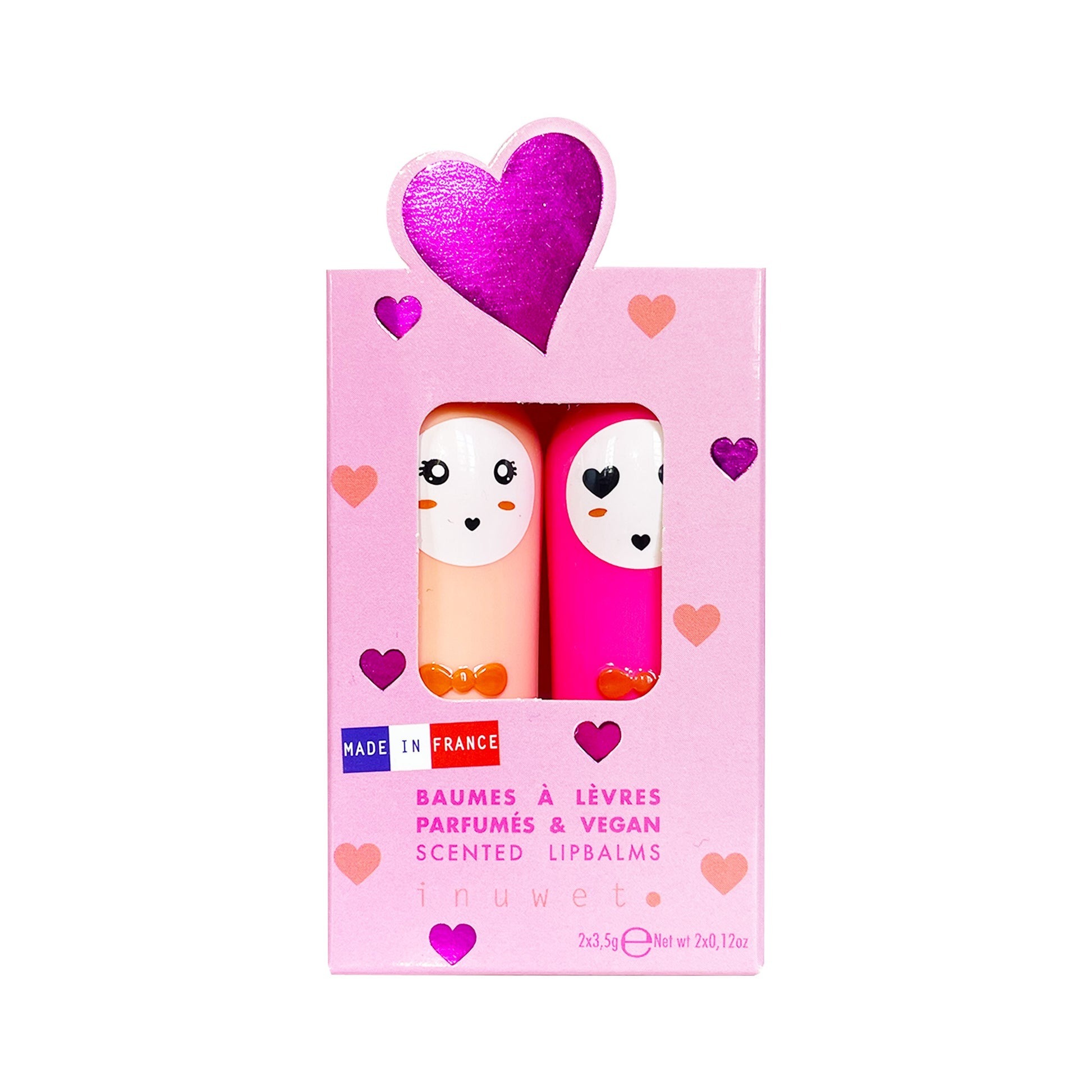 〖 inuwet 〗甜蜜兔子潤唇膏二入組（香草/櫻桃）