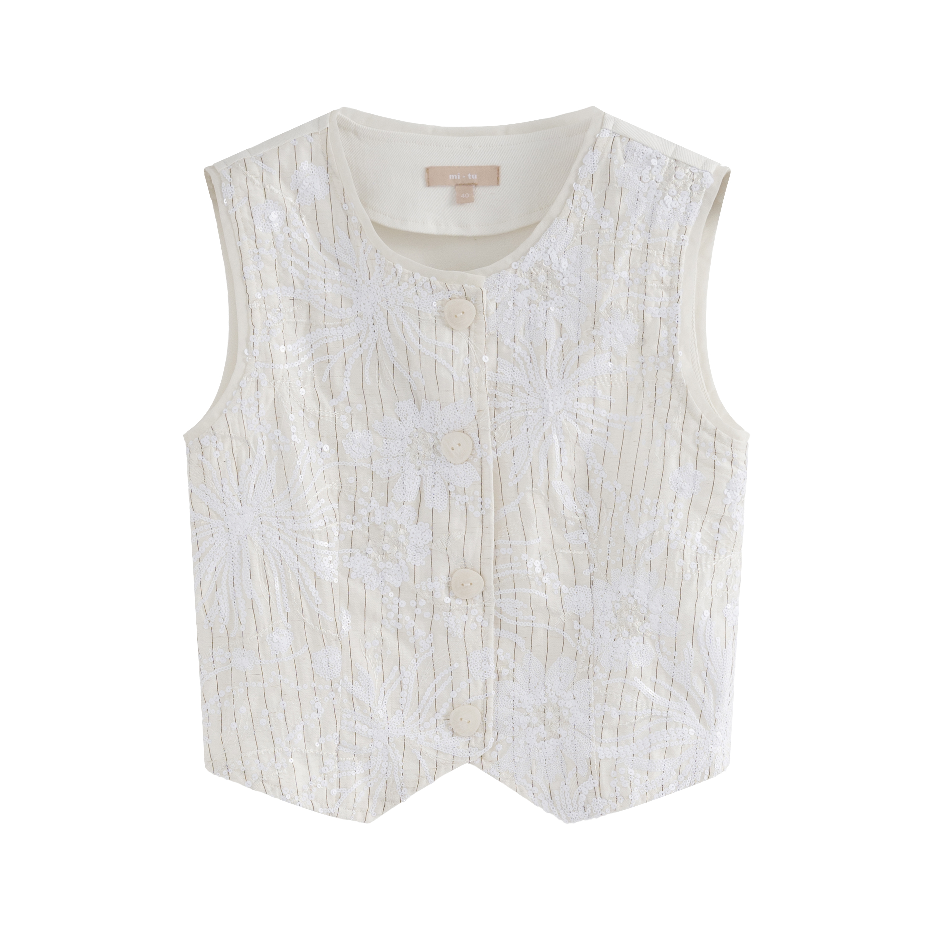 mi-tu刺繡印花馬甲