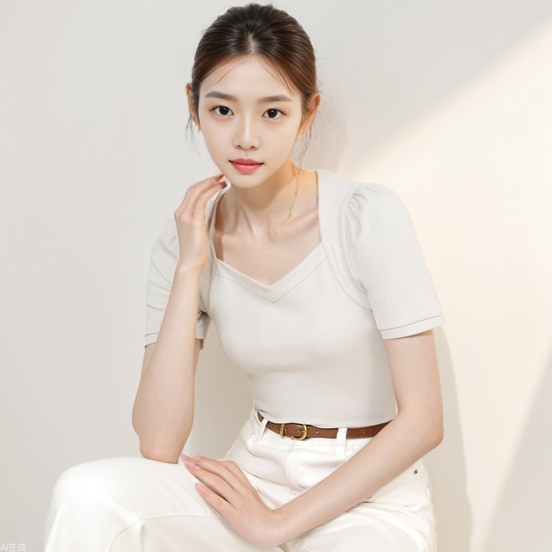 方領公主袖上衣T恤 三色