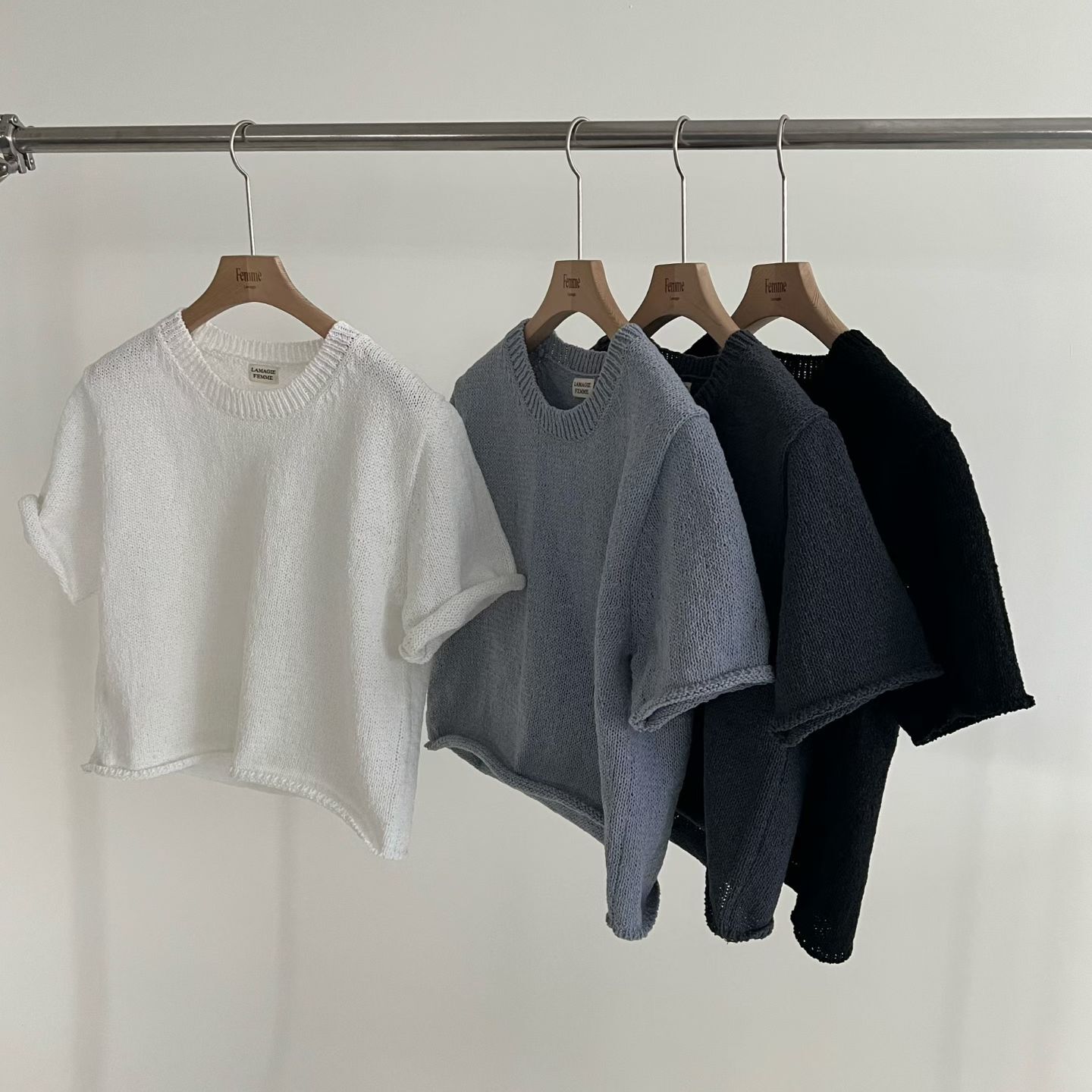 LF6001 卷邊圓領短袖上衣