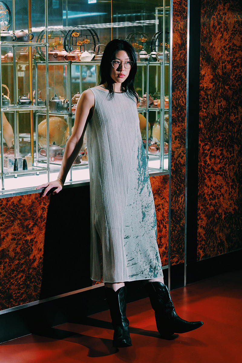 安地斯山脈 簍空針織洋裝