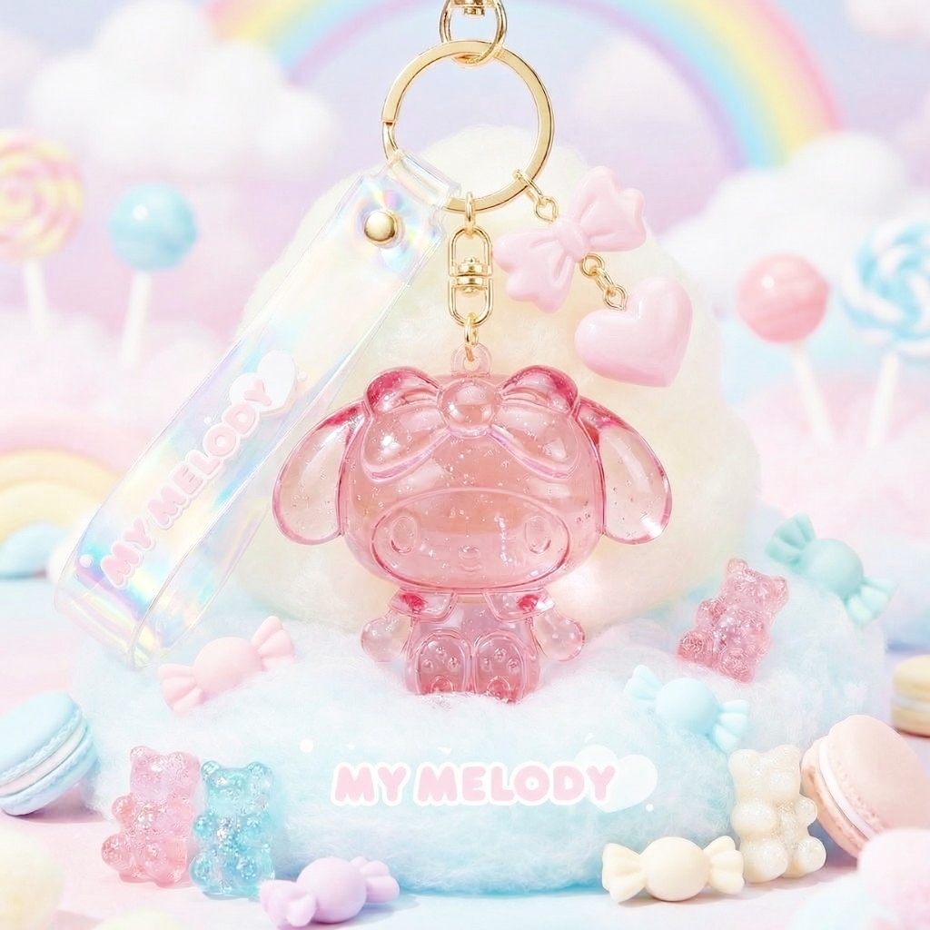 MY MELODY  Sanrio  果凍透色系列掛件鎖匙扣 | 飾物