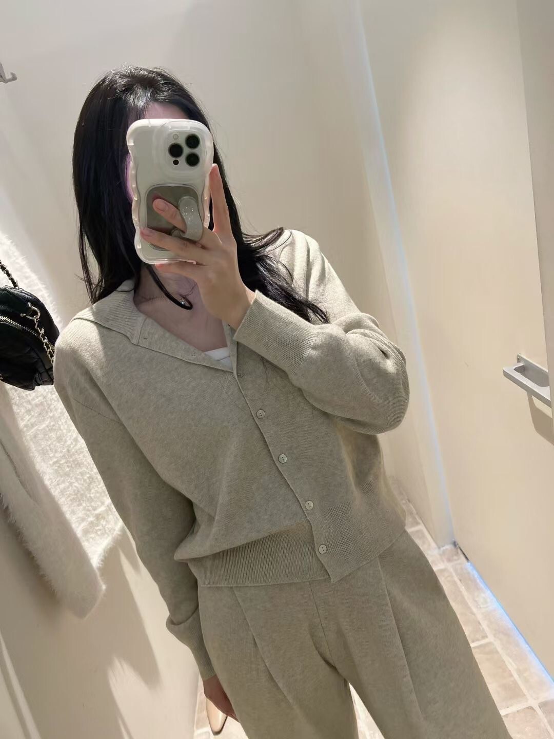 氣質感翻領排釦上衣罩衫+長褲SET / 3色