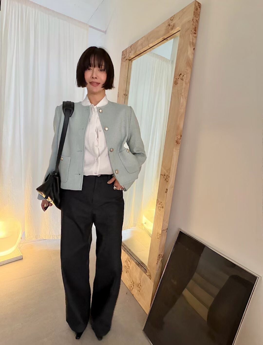 溫柔氣息圓領金色排釦小香外套 / 3色