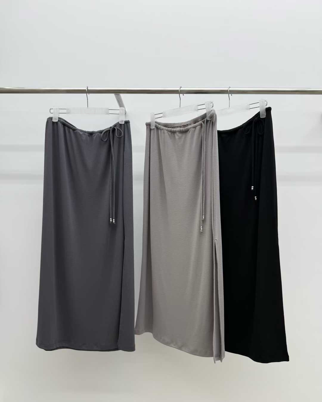 B02-銀扣舒服棉裙(3色)