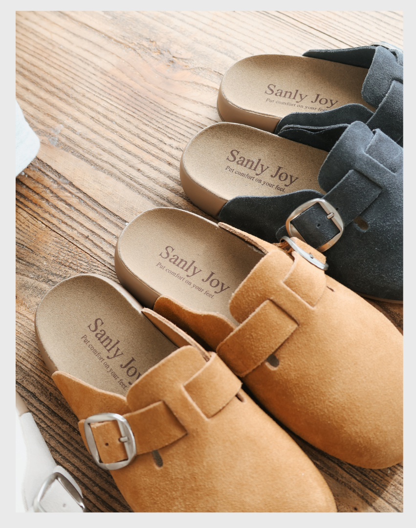Sanly Joy 記憶沙發勃肯鞋 麂皮勃肯拖鞋細節 舒適鞋墊設計
