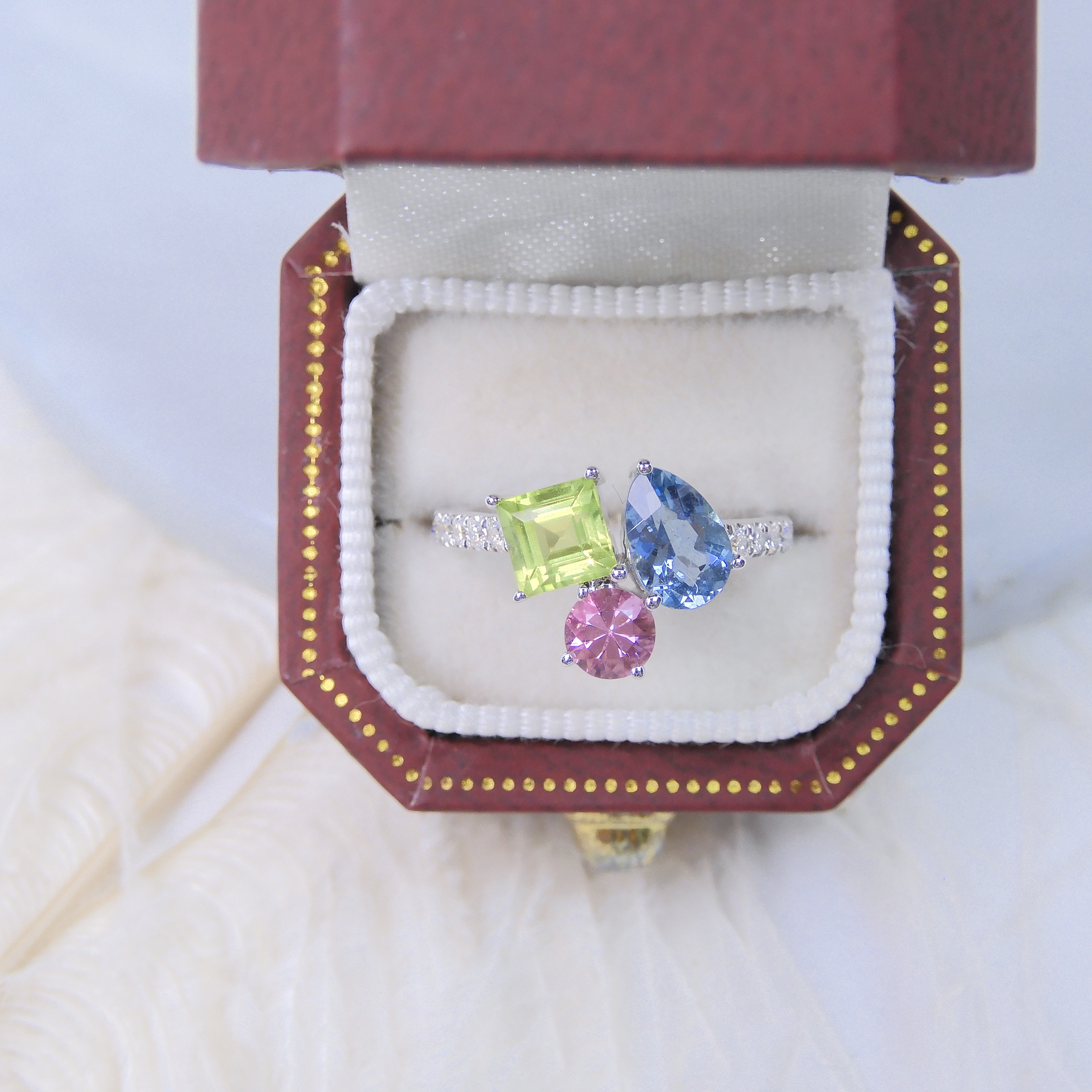 訂製 18K金 1.35ct 彩色寶石戒指