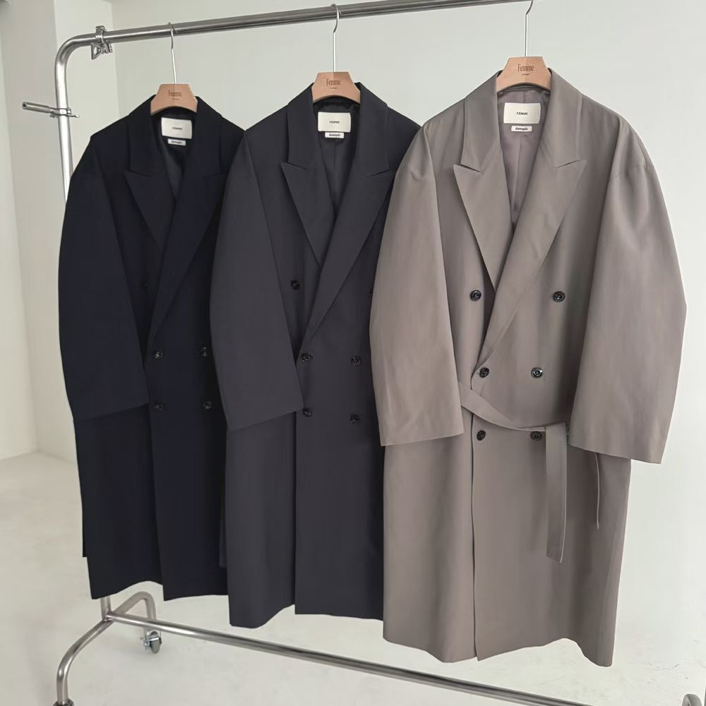 LF6003 雙排紐可綁腰帶大風褸