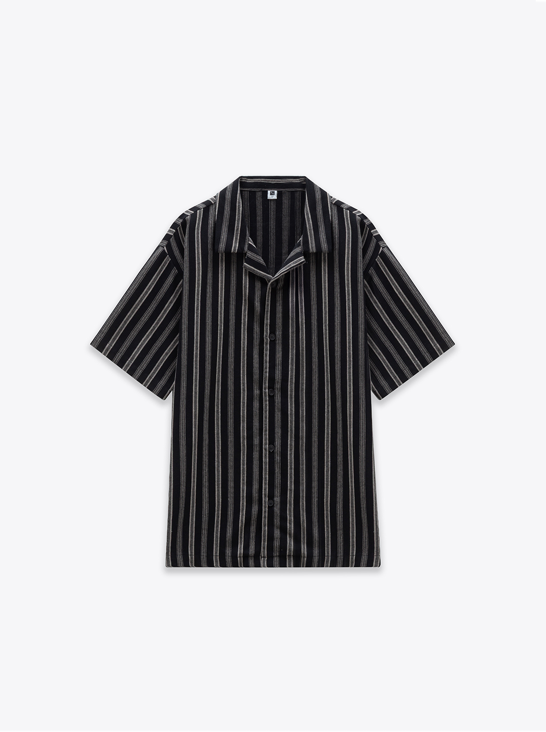 夏日條文麻棉肌理感襯衫