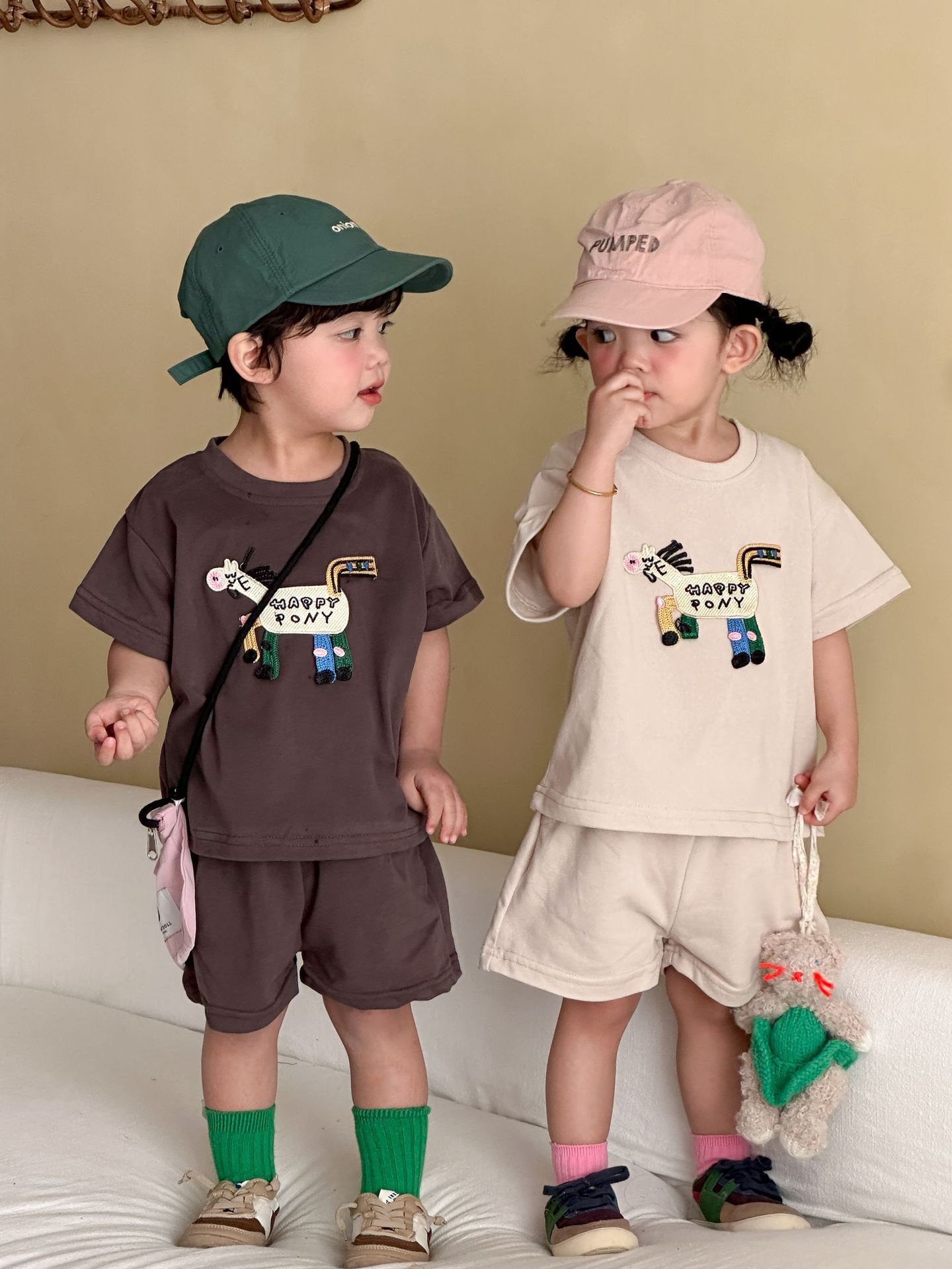 刺繡小馬 短袖套裝/裙裝