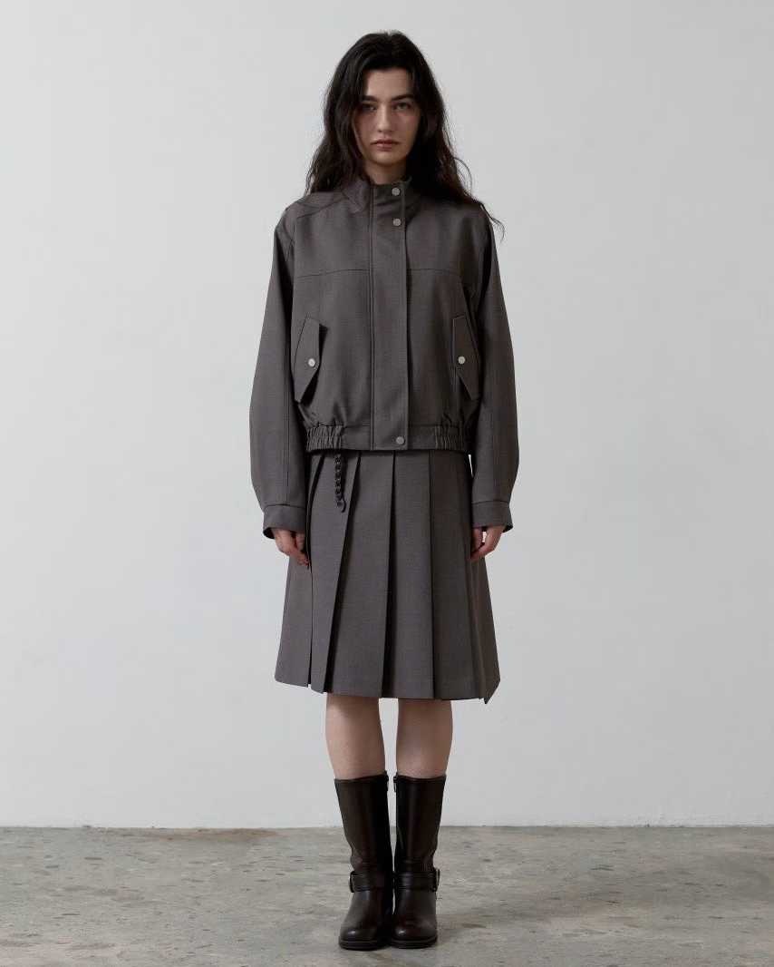 B04-率性歐膩素面set(卡其/深灰)