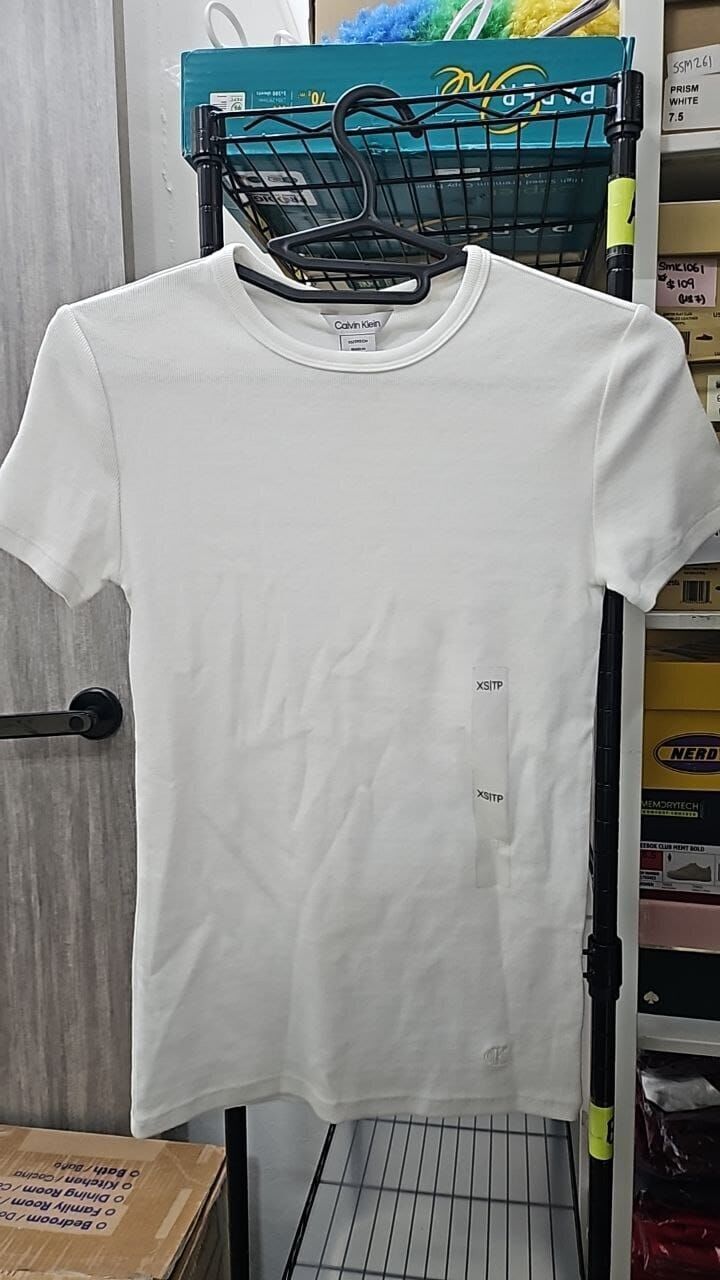 [S] CALVIN KLEIN WHITE SHORT SLEEVE T-SHIRT, SP4O595316-4OW217P540 (SCK766)