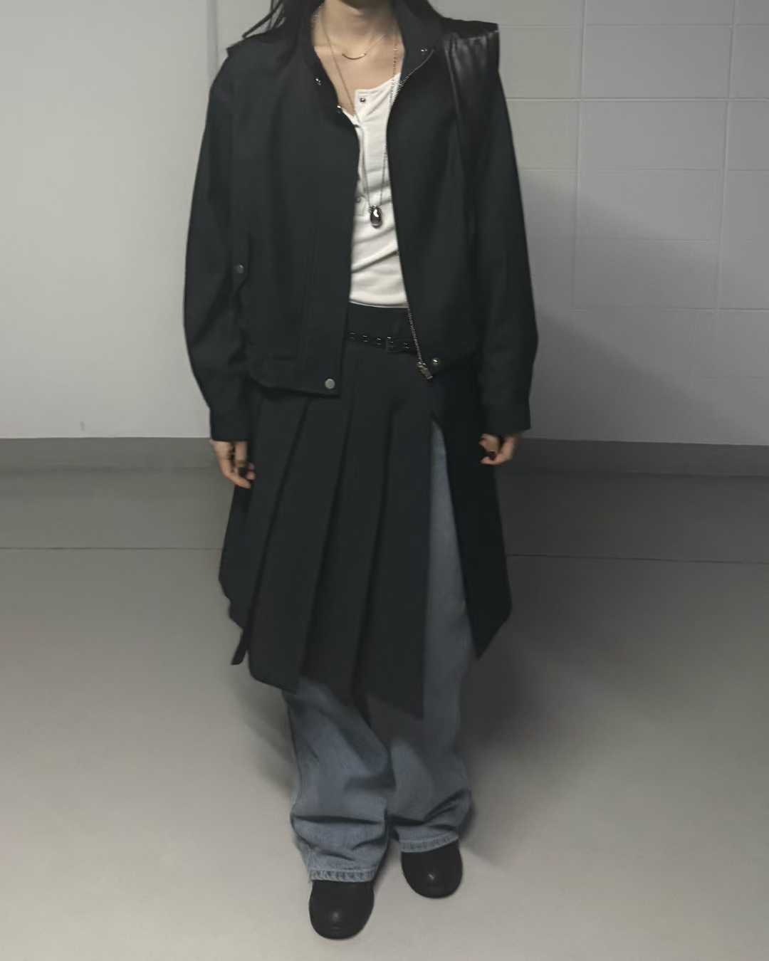 B04-率性歐膩素面set(卡其/深灰)