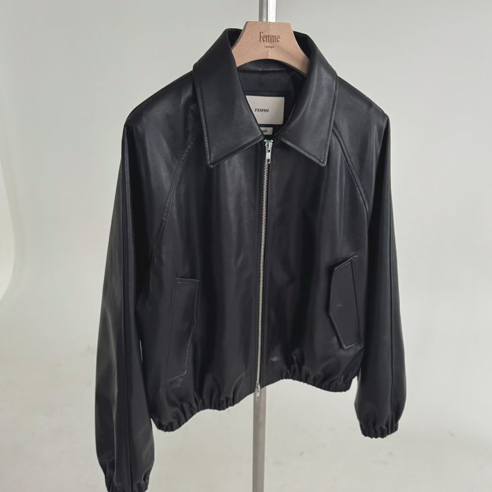 LF6007 意大利真羊皮拉鏈外套