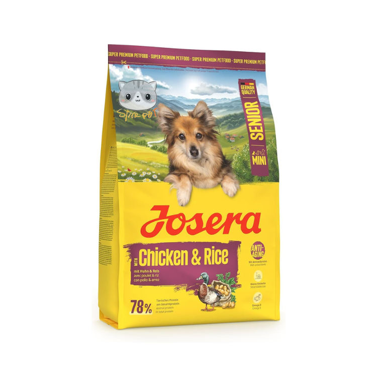 【限時優惠】Josera德寵 Mini Senior 雞肉+飯 小型老犬糧 3kg
